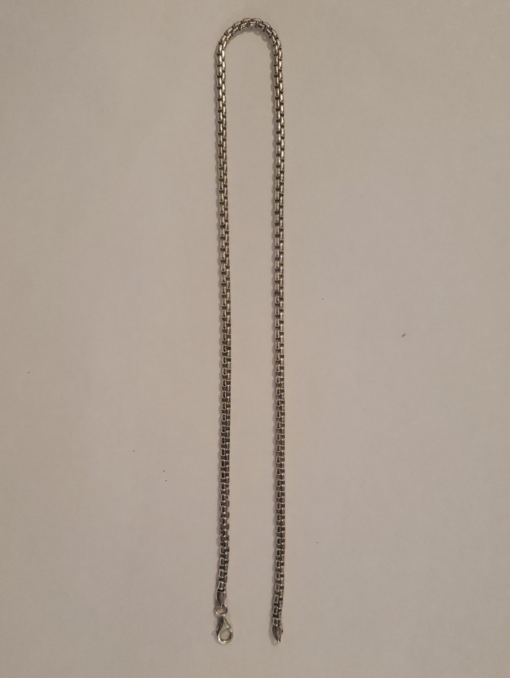 CI 925 Italy Sterling Silver 18" Box Chain Necklace